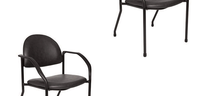 Exam room chair with arms.